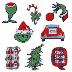8pcs Christmas Iron On Patches For Men Clothing Jacket Jeans Pants Dress