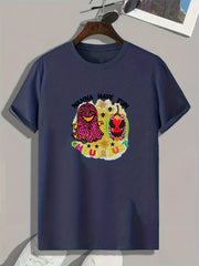 Halloween Pumpkin & Ghost Print Men's Sports Tee