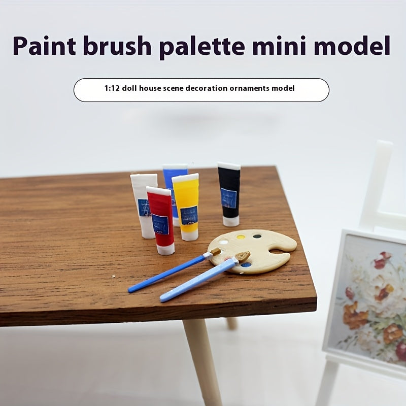 Dollhouse Playset with Paint Brushes Palette and Artists' Colors
