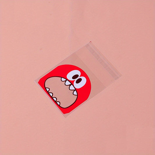 100pcs Cartoon Graphic Resealable Packaging Bag for Snacks Nuts Seeds Candy