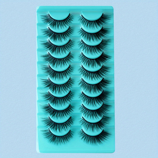 10 Pairs Mink Lashes Fluffy Soft Wispy Natural Cross Eyelash Extension