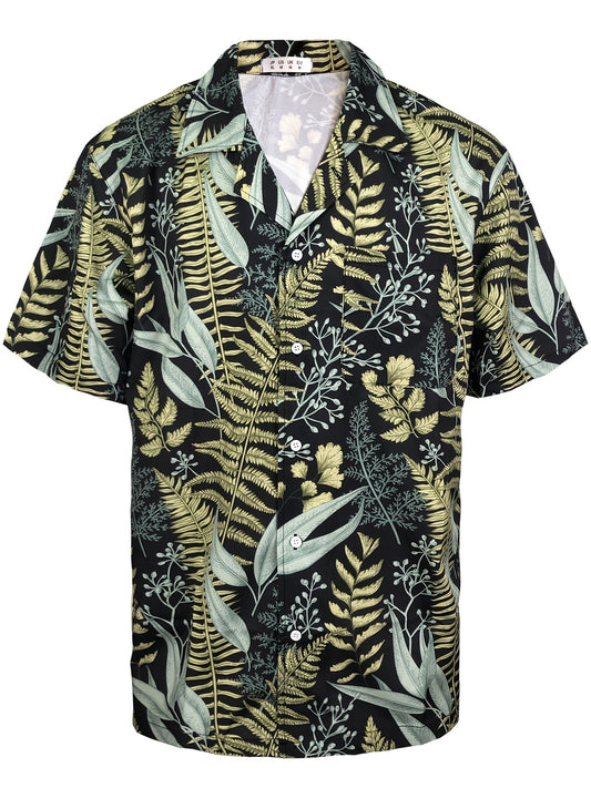 Spiral Dye Hawaiian Shirt Men's Casual Button Up Short Sleeve Shirt