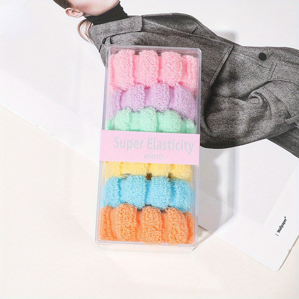 6 Pcs Wide Brim Nylon Hair Tie Retro Style High Elasticity Hair Rope