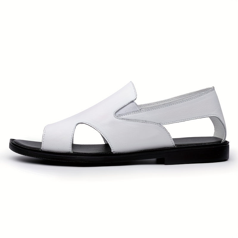 Men's Open Toe Leather Sandals Lightweight Non Slip Sandals