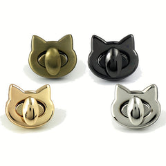 Cat Head Metal Buckle Twist Lock Turn Lock For Bag Handbag DIY Hardware