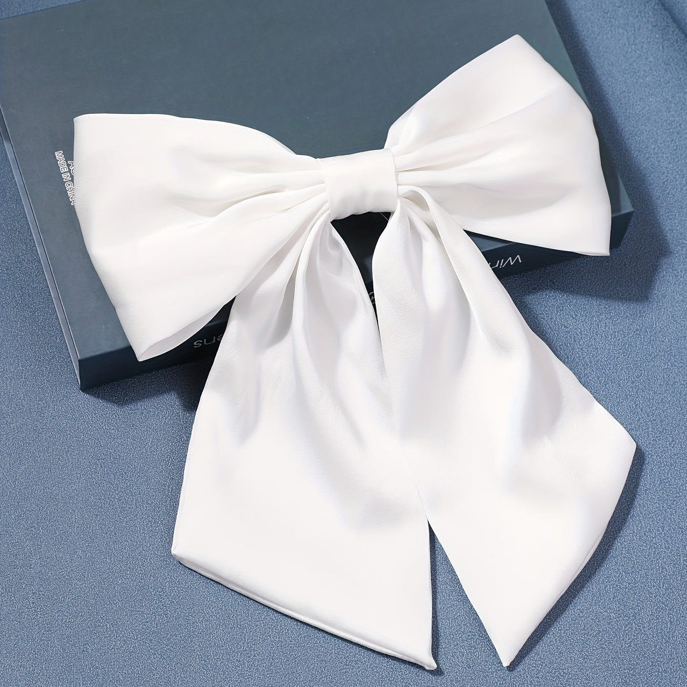 Large Bow Scarf Hair Clip French Barrette Hair Accessory