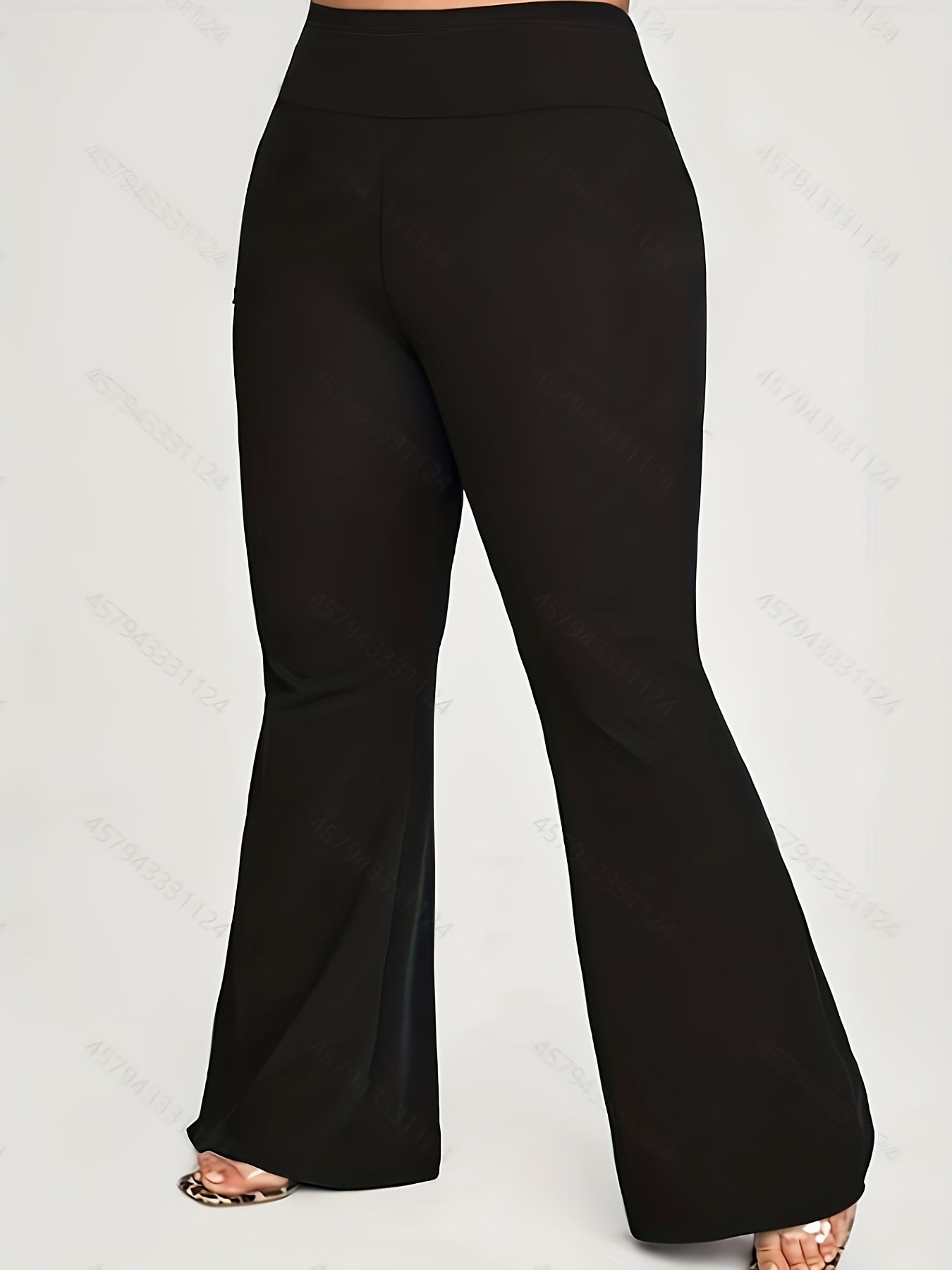  Solid High Waisted Flare Leggings
