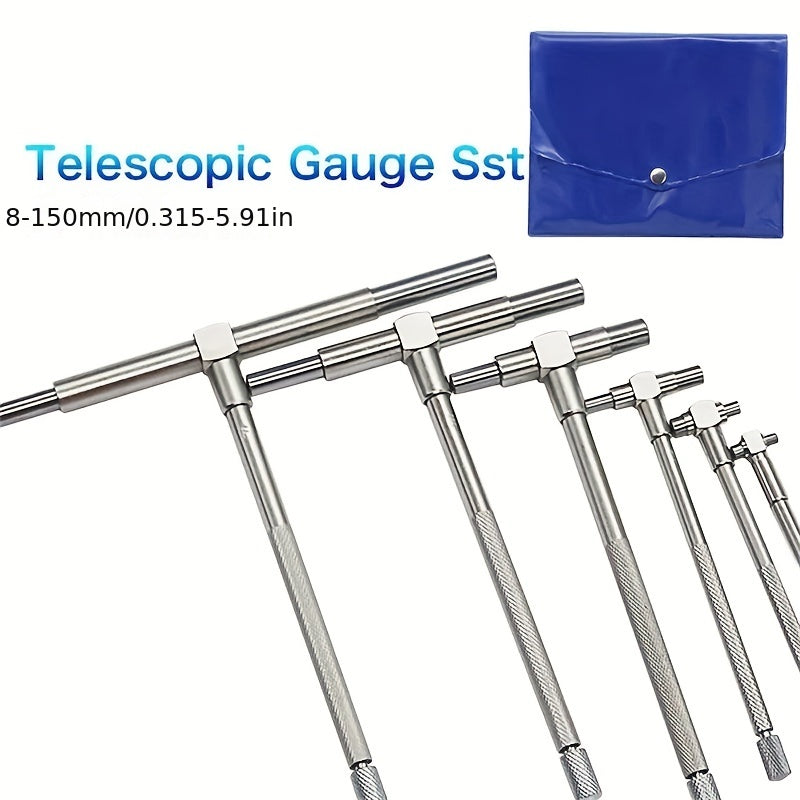 6pcs 8 150mm Telescoping Gauge Set Inner Diameter Hole Gauge Inside Measuring
