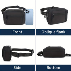Adjustable Strap Mini Waist Bag Unisex Cow Leopard Grain