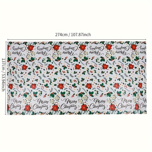 1pc Christmas Tablecloth Disposable Plastic Rectangular Decoration