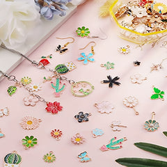 Spring Enamel Flower Charms 50g for Jewelry Making - Easter Gift