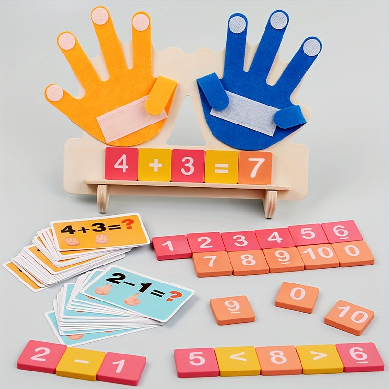Colorful Wooden Finger Counting Board for Toddlers 3-6