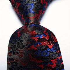 Flower Tie Men's Necktie Set Pink Red Green Jacquard Woven Tie