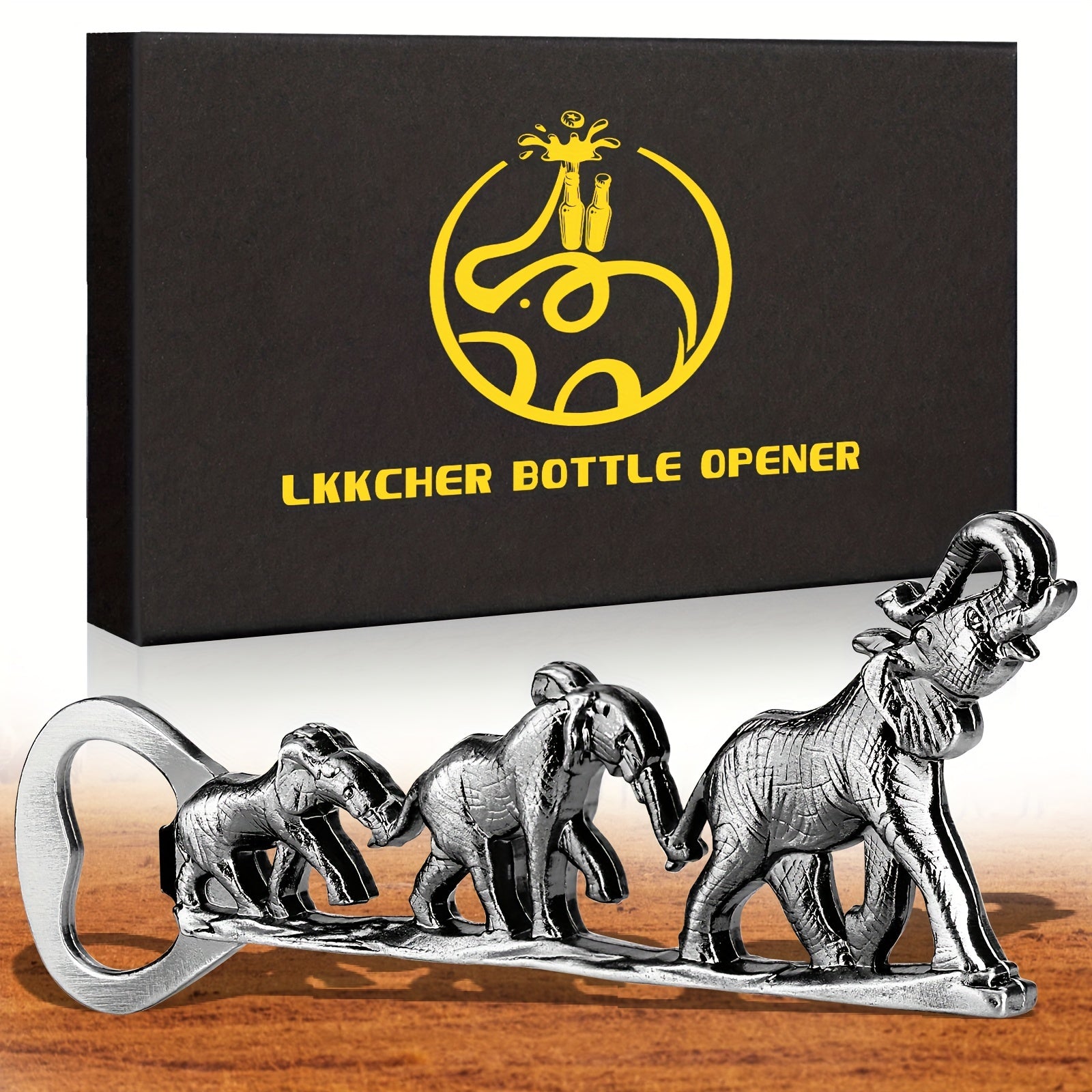 Elephant Bottle Opener Bronze Elephant Family For Men Women