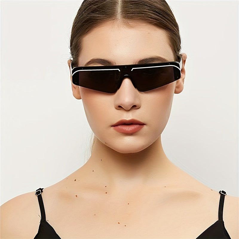 Y2K Semi Rimless Sunglasses UV400 Sun Shades