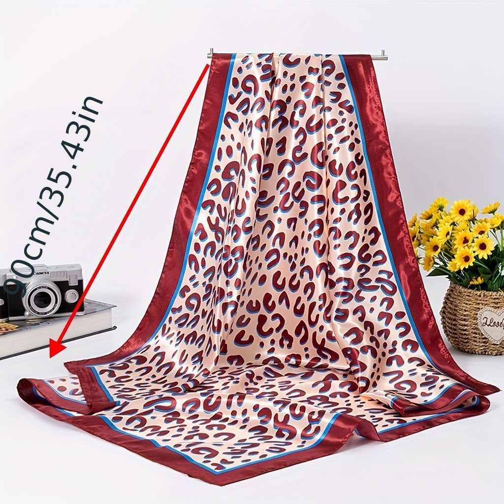 Leopard Print Shawl Bandana Silk Scarf Head Wrap