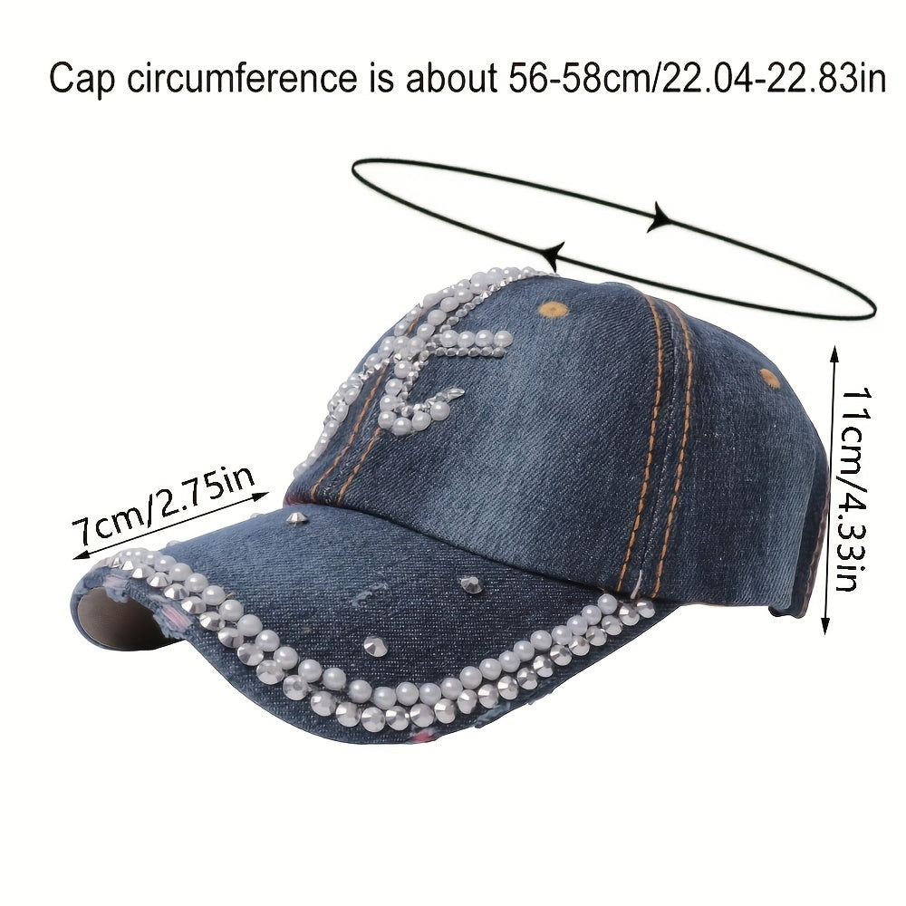 Dot Artificial Diamond Baseball Cap Fashionable And Versatile Cap