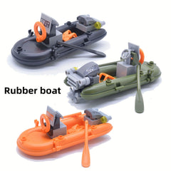 Durable ABS 1pc Military Rubber Dinghy Building Block Toy