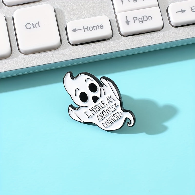 5pcs Halloween Ghost And Monster Brooches Badges For Men