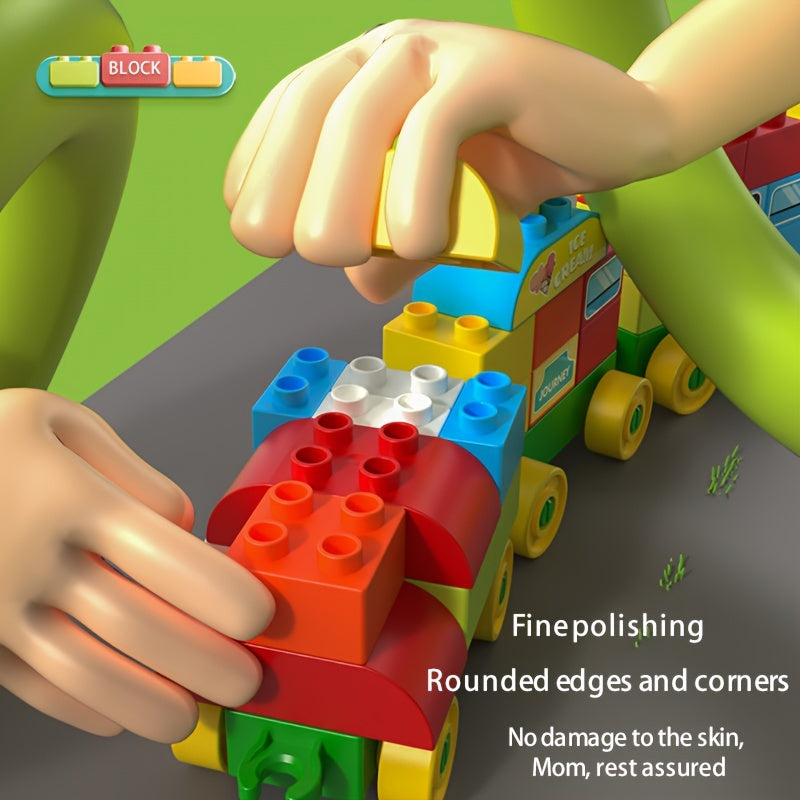 68pcs Building Blocks Train Set Creative Educational Toy Gift