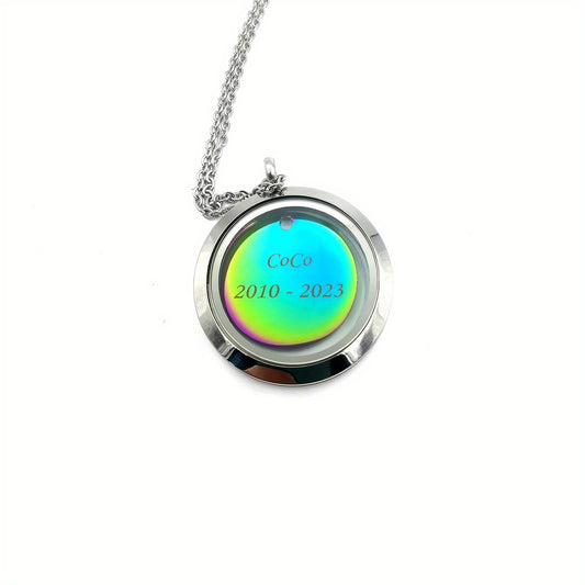 Personalized Pet Memorial Pendant with Silver Screw Cap