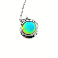 Personalized Pet Memorial Pendant with Silver Screw Cap