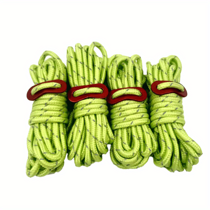 4pcs 3m Reflective Rope Wind Rope with Buckle for Camping