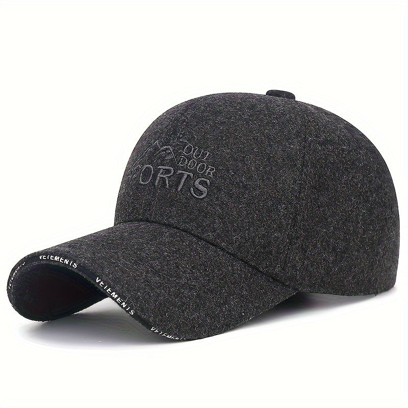 Letter Embroidered Winter Baseball Cap Middle aged And Elderly Cap Outdoor Cap