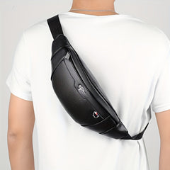 Men's PU Leather Waist Bag Crossbody Chest Bag