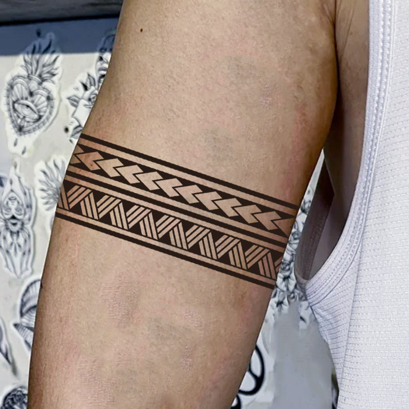 Waterproof Totem Arm Band Temporary Tattoos Herbal Designs