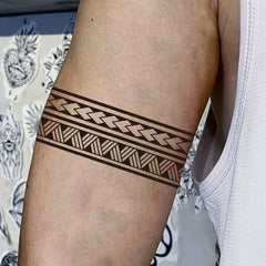 Waterproof Totem Arm Band Temporary Tattoos Herbal Designs