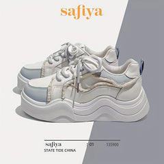 Women's Lace-Up Platform Sneakers Comfortable Board Shoes