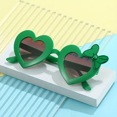 Girls Heart Shape Frame Bowknot Sunglasses for Party