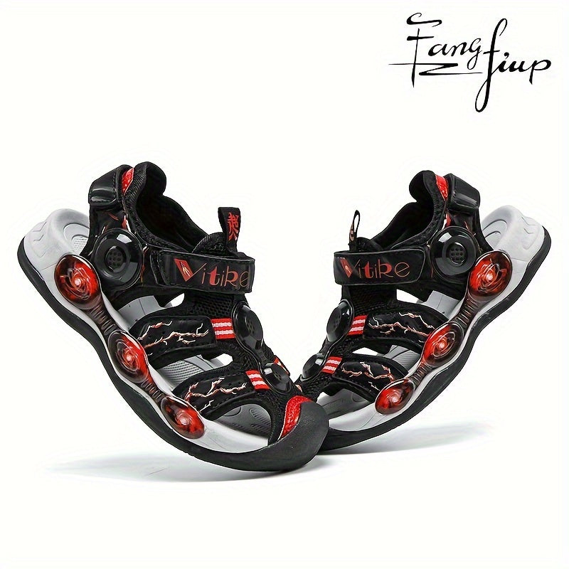 FANGFIUP Boys Sports Sandals Breathable Non-slip Sandals