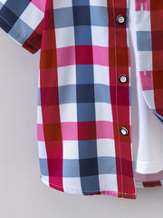 Boys Plaid Shirts Short Sleeve Casual Tops for Summer Kids Clothes