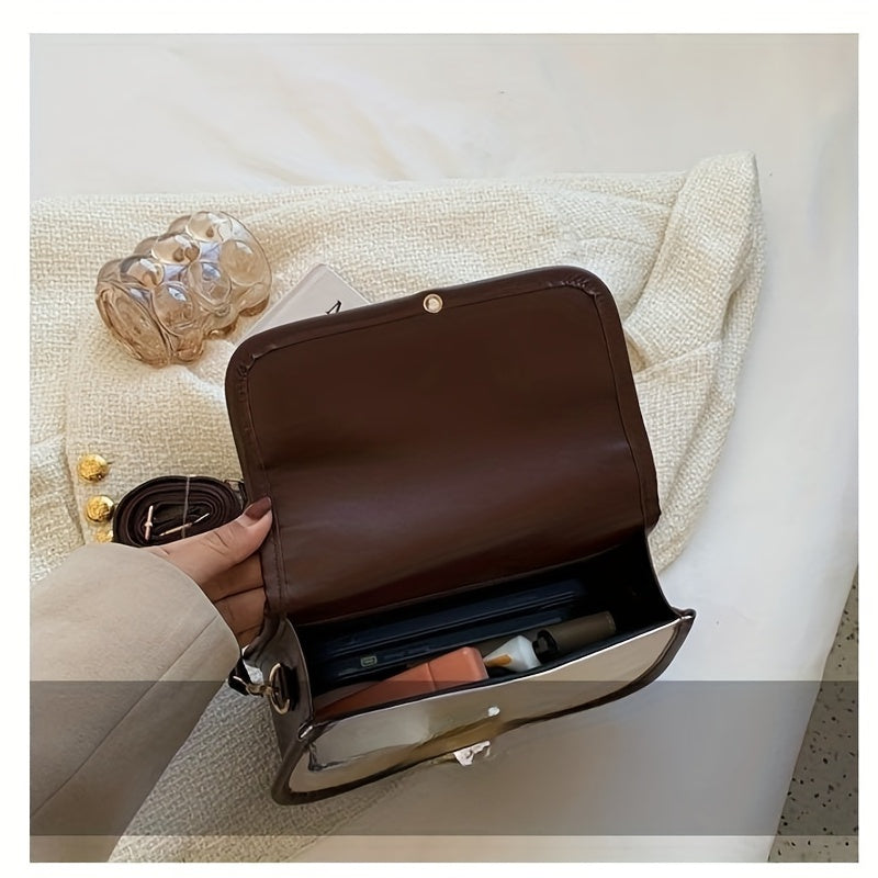 Vintage Flap Saddle Bag Retro Shoulder Bag Women's Casual Handbag