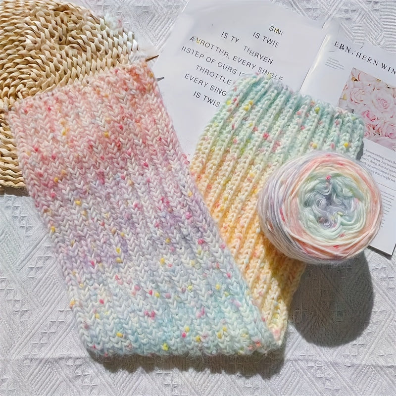 Gradient Rainbow Scarf Yarn Mohair Hand mixed Yarn