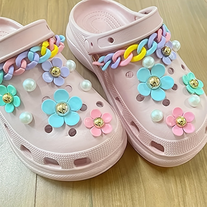 18pcs Flower Cartoon Shoe Charms Clogs Garden Shoes DIY Accessories