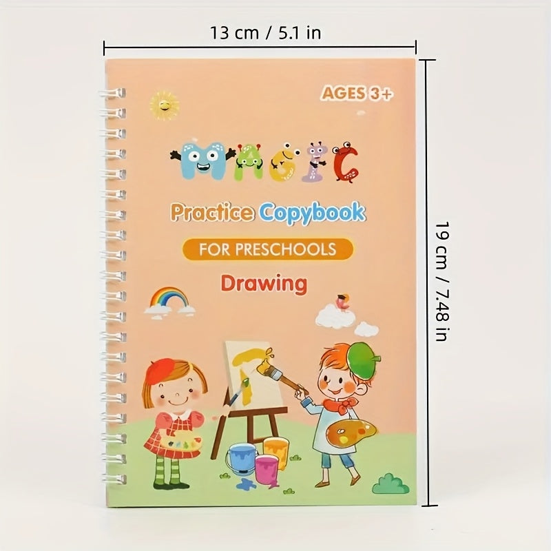 3D Grooved Practice Copybook Handwriting Calligraphy Book English Alphabet Words