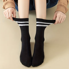 Breathable Striped Sport Socks Women's Stockings