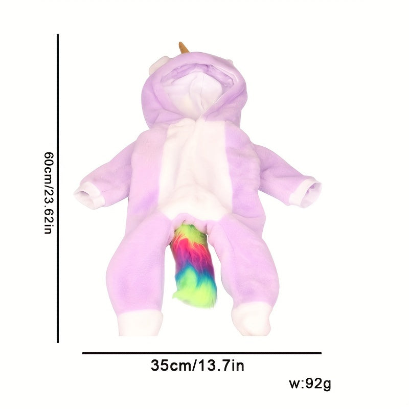 45 72 Cm Doll Wings Unicorn Tail Bodysuit Set Purple Rose Red Pink Multicolor