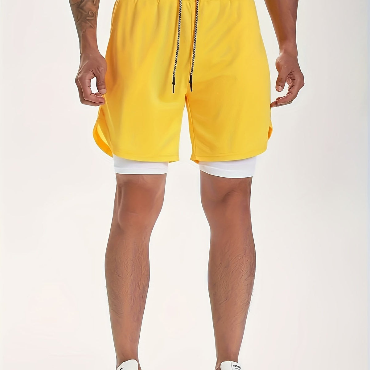 Men's 2 in 1 Double Layer Stretch Sports Shorts