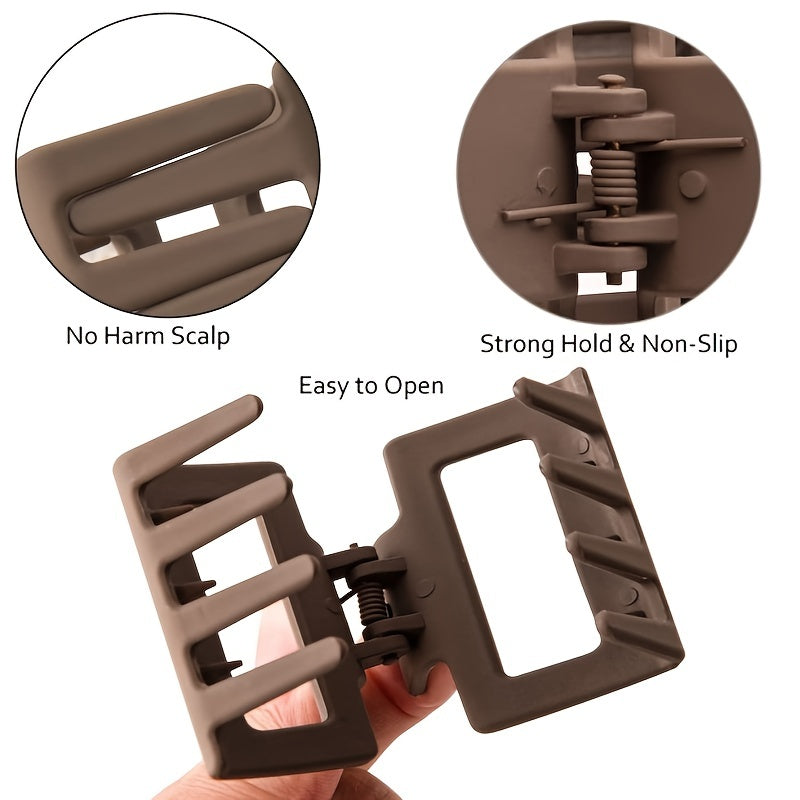 Neutral Matte Square Hair Clips Set
