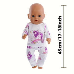 Purple Unicorn Pattern 17 18 Inch Toy Doll Clothing