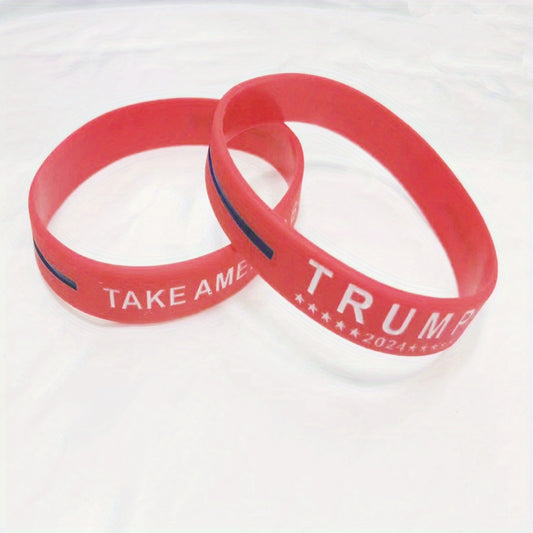 2pcs Patriotic Silicone Bracelets for President Campaign