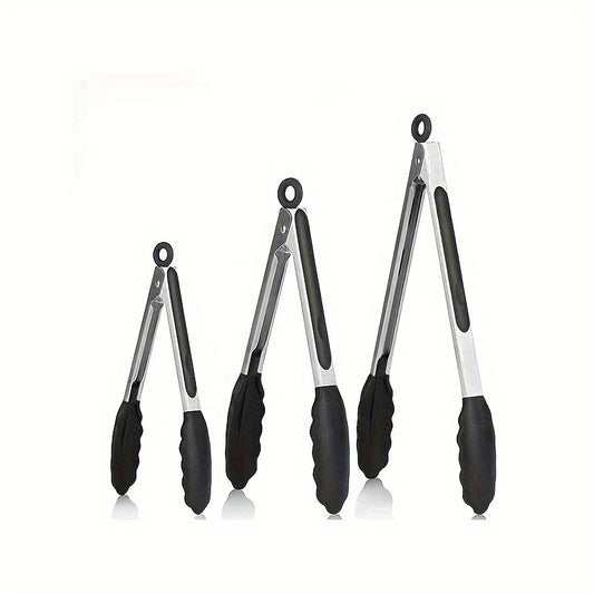 3pcs Silicone Food Clips Kitchen Tongs for BBQ & Home