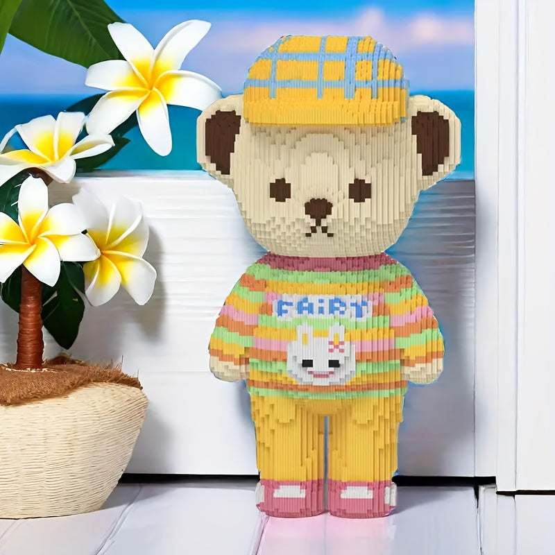 Yellow Hat Teddy Bear Large Building Blocks Educational Puzzle