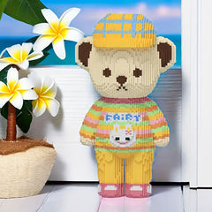 Yellow Hat Teddy Bear Large Building Blocks Educational Puzzle