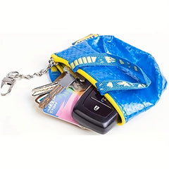 Colorblock Coin Purse Key Storage Bag Earphone Pouch 8cmx8cmx2
