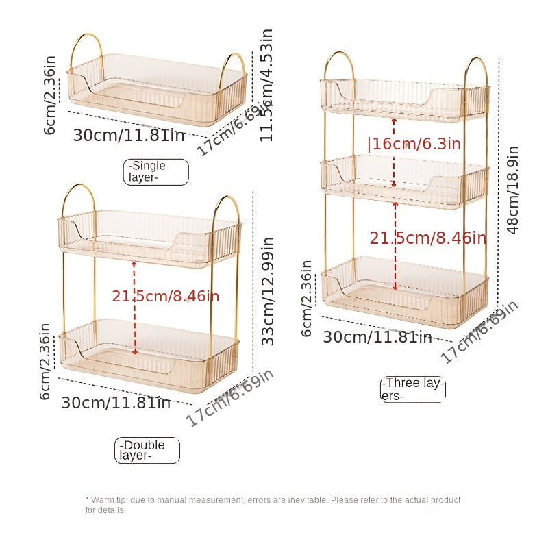 3 Tier Bathroom Counter Organizer Clear Skin Care Vanity Countertop